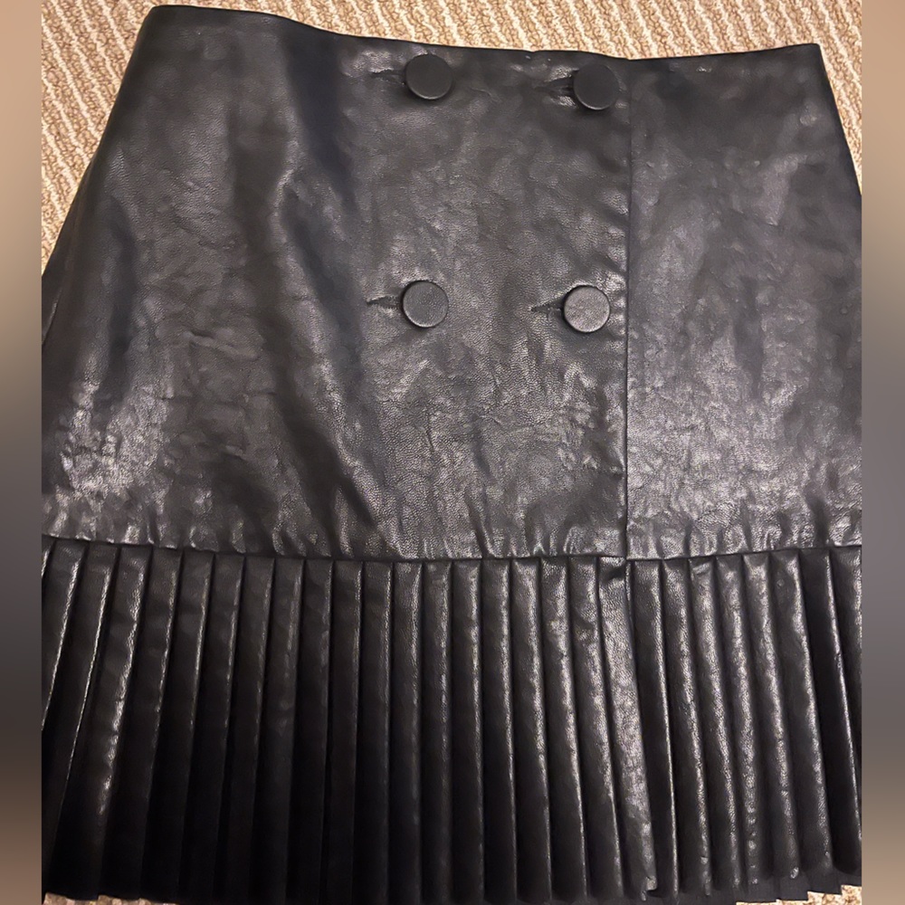 Zara pleather pleated mini skirt